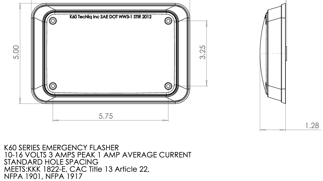 TecNiq K60 6"x4" Surface Mount LED Light